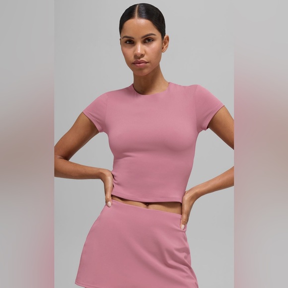Alo yoga Softsculpt Precision Short Sleeve Top - Pink Wild Rose - Picture 1 of 7